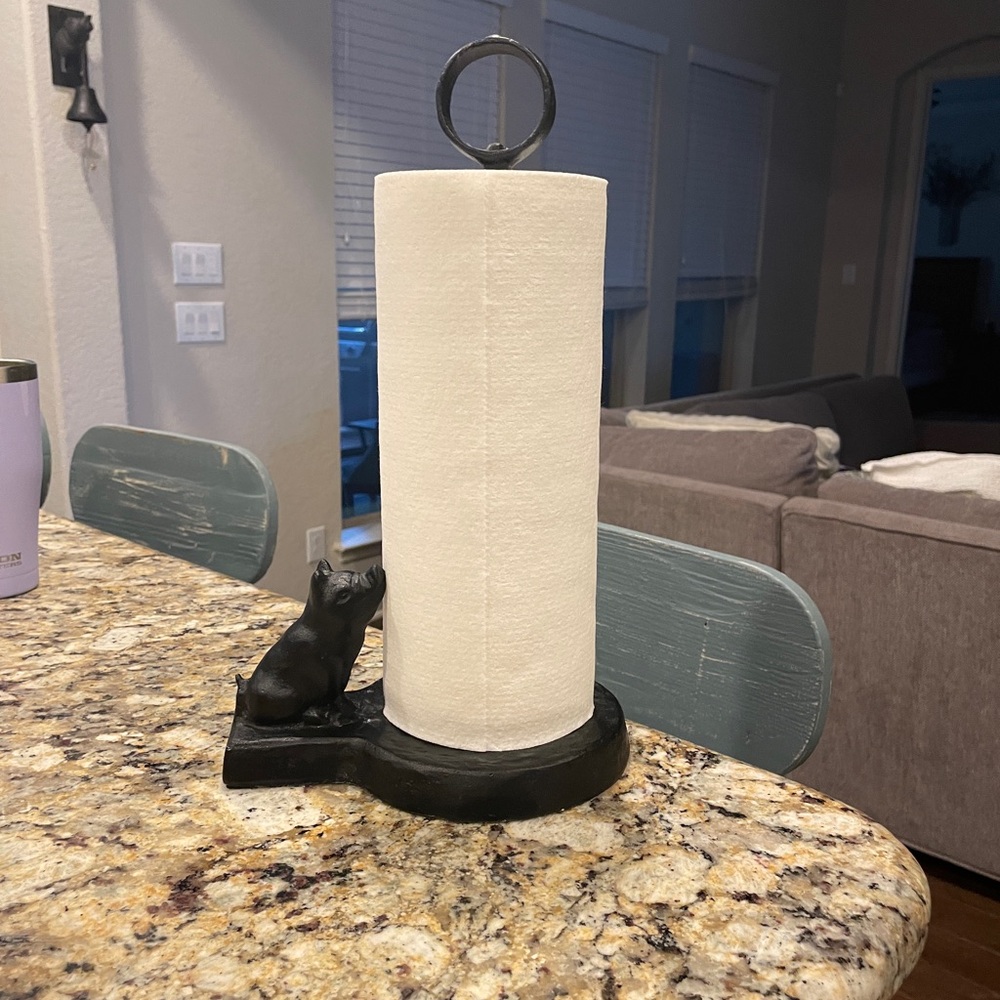 Vintage pottery barn pig paper towel holder